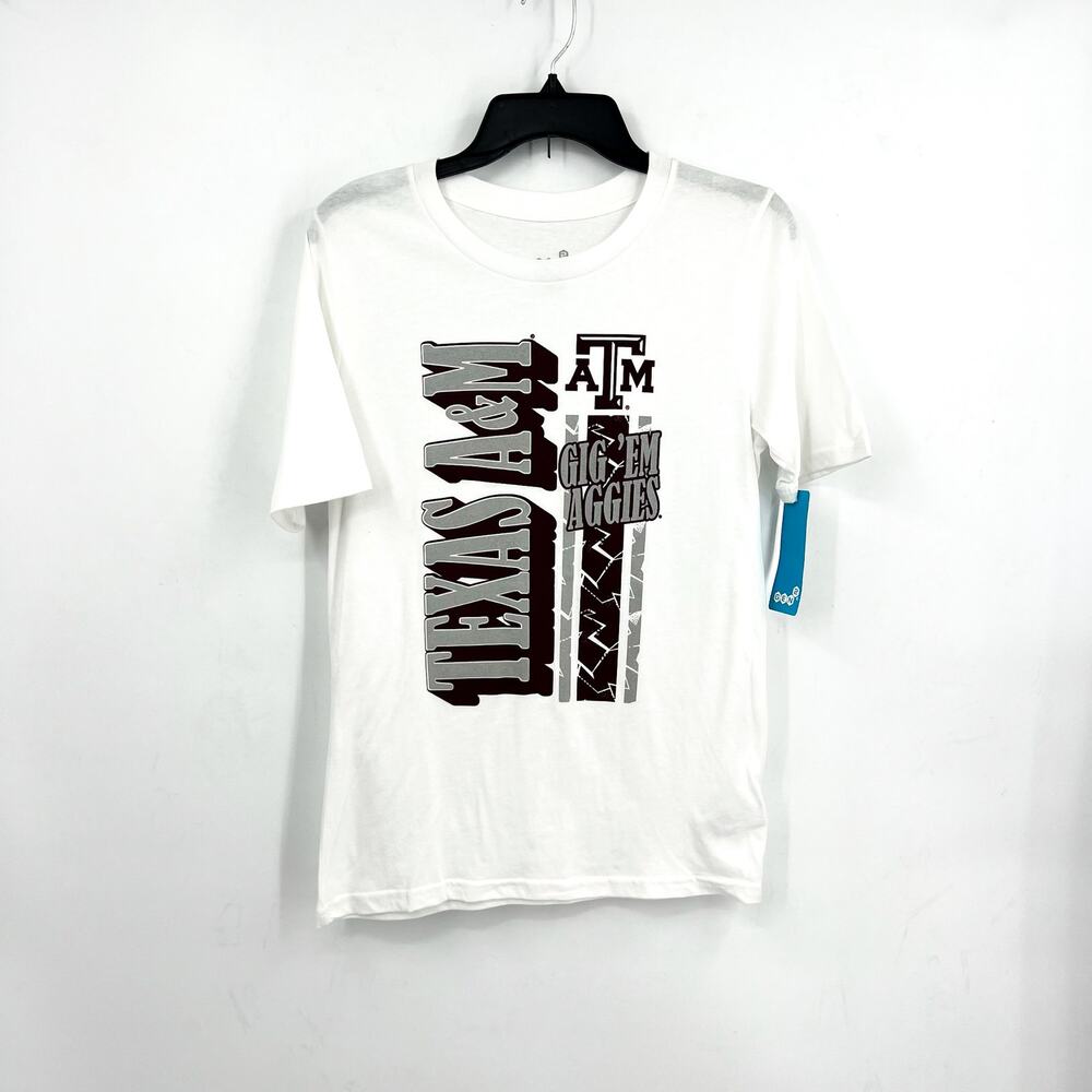 GEN 2 Kids Texas A&M Duster Graphic T-shirt Large White Short Sleeve NWT